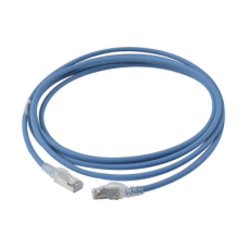 Patch Cord Skinny Cat6A Blindado S/FTP, 3.05 Metros (10 Pies), Diámetro Reducido 28 AWG, Color Azul Patch Cord Skinny Cat6A Blindado S/FTP, 3.05 Metros (10 Pies), Diámetro Reducido 28 AWG, Color Azul
