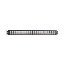 Patch Panel UTP Keystone de 24 Puertos Modular (Vacío), Plano, 1UR, Compatible con Jacks Keystone UTP Z-MAX y MAX