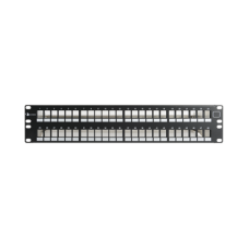 Patch Panel UTP Keystone de 48 Puertos Modular (Vacío), Plano, 2UR, Compatible con Jacks Keystone UTP Z-MAX y MAX