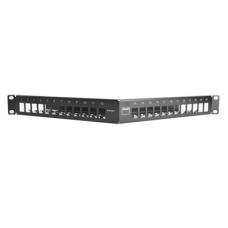Patch Panel TERA-MAX de 24 Puertos, Modular, Angulado, Color Negro, 1UR