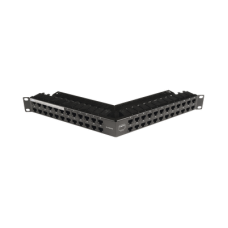 Patch Panel Z-Max de 48 Puertos, Blindado, Precargado con Jacks Categoría 6A, Angulado, 1UR