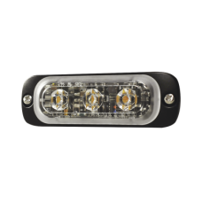 Luz Auxiliar de 3 LED, Ambar, SAE, 12-24 Vcd, Lente transparente