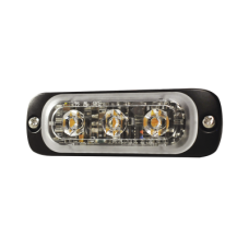 Luz Auxiliar de 3 LED, Roja, SAE, 12-24 Vcd, Lente transparente