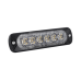 Luz Auxiliar de 6 LED, Ambar, Bisel Negro, Lente Transparente