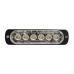 Luz Auxiliar de 6 LED, Ambar, Bisel Negro, Lente Transparente