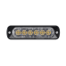 Luz Auxiliar de 6 LED, Ambar, Bisel Negro, Lente Transparente