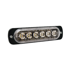 Luz Auxiliar de 6 LED, Azul, Bisel Negro, Lente Transparente