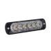 Luz Auxiliar de 6 LED, Azul, Bisel Negro, Lente Transparente
