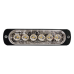 Luz Auxiliar de 6 LED, Roja, Bisel Negro, Lente Transparente