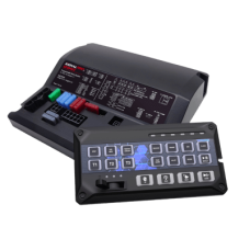 Sirena Vehicular de 200W de Potencia, Programable, Con Controlador de Panel Deslizante de 19 botones, indicador de flecha de tráfico de 6 LED, 12 Salidas Auxiliares