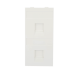 Placa Plana de Voz y Datos con Guardapolvo para 2 RJ45 / Color Blanco / 2 Puertos para Jacks Keystone / Compatible con Cajas de Pavimento SM-CPAV-2 y SM-CPAV-4 / Modelo S76B/9