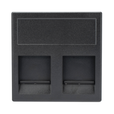 Módulo Color Negro con 2 Espacios para Jack Keystone con Guardapolvo para las Cajas de Escritorio Ofiblock y Teleblock / (KB76/14)