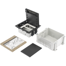 Caja de Suelo Simon Serie S / Para Voz, Datos o Contactos Eléctricos / Capacidad para 2 Módulos / Con Registro Integrado para Fijación en Concreto / Profundidad Ajustable de 70 a 100 mm (2.76 a 3.94 pulgadas) / Alta Resistencia Mecánica y Térmica