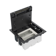 Caja Para Instalación en Piso Falso para Voz, Datos o Contactos Eléctricos / Capacidad para 2 Módulos / Espacio Embellecedor en la Tapa / Profundidad Ajustable de 90 a 120 mm (3.54 a 4.72 pulgadas) / Los Módulos se Adquieren Aparte / (SF210/14CY) Caja Para Instalación en Piso Falso para Voz, Datos o Contactos Eléctricos / Capacidad para 2 Módulos / Espacio Embellecedor en la Tapa / Profundidad Ajustable de 90 a 120 mm (3.54 a 4.72 pulgadas) / Los Módulos se Adquieren Aparte / (SF210/14CY)