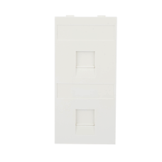 Placa Plana de Voz y Datos con Guardapolvo para 2 RJ45 / Color Blanco / 2 Puertos para Jacks Keystone / Compatible con Cajas de Pavimento SM-CPAV-2 y SM-CPAV-4 / Modelo S76B/9