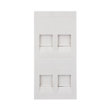 Placa Plana de Voz y Datos con Guardapolvo para 4 RJ45 / Color Blanco / 4 Puertos para Jacks Keystone / Compatible con Cajas de Pavimento SM-CPAV-2 y SM-CPAV-4 / Modelo S76C/9