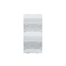 (S80CMD64/9) Placa Voz y Datos Inclinada con Guardapolvo y Adaptador Cuádruple para RJ45 Keystone