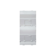 (S80BMD64/9) Placa Voz y Datos Inclinada con Guardapolvo y Adaptador Doble para RJ45 Keystone