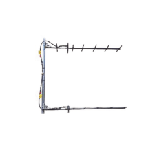  Antena Direccional Dual Yagi de 7 elementos, 340-360 MHz, 12.5 dB, 20 MHz, 250 Watt, Anodizada en Negro, N Macho.    