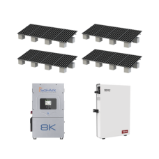 Kit Hibrido con Interconexión a la Red Eléctrica de CFE de 8 kW con Salida de 220 Vca y respaldo de 10 kWh en batería de LiFePO4 Kit Hibrido con Interconexión a la Red Eléctrica de CFE de 8 kW con Salida de 220 Vca y respaldo de 10 kWh en batería de LiFePO4