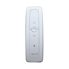 Control remoto 1 canal para motores de persiana Somfy con señal inalámbrica, instrucciones: sube, baja y detener, con posición favorita programada.