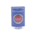Botón Multipropósito, Color Azul, De Superficie, Con Tapa De Policarbonato, Con Bocina Pre Alarma, Para Interior, Llave Para Restablecer, Texto De Emergencia, Ingles