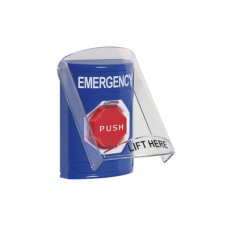 Botón Multipropósito, Color Azul, De Superficie, Con Tapa De Policarbonato, Con Bocina Pre Alarma, Para Interior, Llave Para Restablecer, Texto De Emergencia, Ingles Botón Multipropósito, Color Azul, De Superficie, Con Tapa De Policarbonato, Con Bocina Pre Alarma, Para Interior, Llave Para Restablecer, Texto De Emergencia, Ingles