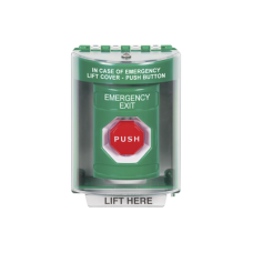 Botón de Salida de Emergencia / Cubierta de Policarbonato Súper Resistente de Superficie con Espaciador  / Temporizador Ajustable Neumático