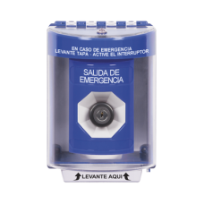 Botón de Salida de Emergencia, Texto en Español, Tapa Protectora de Policarbonato Súper Resistente, Llave para Activar