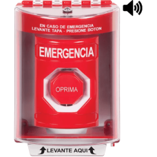 Botón Multipropósito, Color Rojo, De Superficie con Espaciador, C/Tapa De Policarbonato, C/Bocina Pre Alarma, Interior/Exterior, Llave Para Restablecer, Texto De Emergencia, Español Botón Multipropósito, Color Rojo, De Superficie con Espaciador, C/Tapa De Policarbonato, C/Bocina Pre Alarma, Interior/Exterior, Llave Para Restablecer, Texto De Emergencia, Español