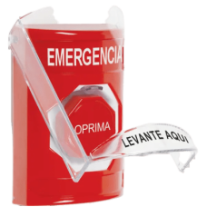 Botón Multipropósito, Color Rojo, De Superficie, Con Tapa De Policarbonato, Con Bocina Pre Alarma, Solo Interior, Llave Para Restablecer, Texto De Emergencia, Español Botón Multipropósito, Color Rojo, De Superficie, Con Tapa De Policarbonato, Con Bocina Pre Alarma, Solo Interior, Llave Para Restablecer, Texto De Emergencia, Español