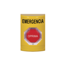 Botón de Emergencia en Español, Color Amarillo, Acción Mantenida, Girar para Restablecer y LED Multicolor Botón de Emergencia en Español, Color Amarillo, Acción Mantenida, Girar para Restablecer y LED Multicolor