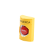 Botón de Emergencia en Español, Color Amarillo, Acción Mantenida, Girar para Restablecer y LED Multicolor
