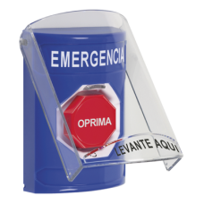 Botón Multipropósito, Color Azul, De Superficie, Con Tapa De Policarbonato, Sin Bocina Prealarma, Para Interior, Girar Para Restablecer, Texto De Emergencia, Español Botón Multipropósito, Color Azul, De Superficie, Con Tapa De Policarbonato, Sin Bocina Prealarma, Para Interior, Girar Para Restablecer, Texto De Emergencia, Español