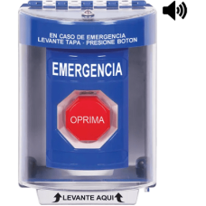 Botón Multipropósito, Color Azul, De Superficie con Espaciador, C/Tapa De Policarbonato, C/Bocina Pre Alarma, Interior/Exterior, Llave Para Restablecer, Texto De Emergencia, Español Botón Multipropósito, Color Azul, De Superficie con Espaciador, C/Tapa De Policarbonato, C/Bocina Pre Alarma, Interior/Exterior, Llave Para Restablecer, Texto De Emergencia, Español