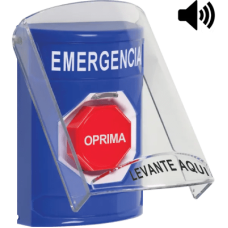 Botón Multipropósito, Color Azul, De Superficie, Con Tapa De Policarbonato, Con Bocina Pre Alarma, Solo Interior, Llave Para Restablecer, Texto De Emergencia, Español Botón Multipropósito, Color Azul, De Superficie, Con Tapa De Policarbonato, Con Bocina Pre Alarma, Solo Interior, Llave Para Restablecer, Texto De Emergencia, Español