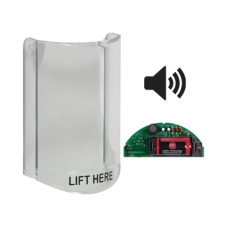 Cubierta Protectora De Policarbonato, Súper Resistente, Con Sonido, Texto En Ingles, Para Botones Multiusos Serie Stopper Station De STI