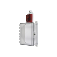 Gabinete Pequeño de Policarbonato Transparente Súper Resistente con Sirena/Estrobo y Cerradura Manual