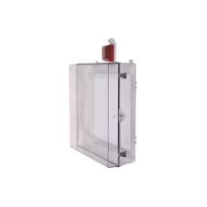 Gabinete Grande de Policarbonato Transparente Súper Resistente con Sirena/Estrobo y Cerradura con Llave