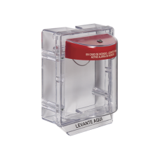 Cubierta Protectora Serie Stopper II® De Policarbonato, Con Bocina, Espaciador Transparente, Etiqueta en Español Cubierta Protectora Serie Stopper II® De Policarbonato, Con Bocina, Espaciador Transparente, Etiqueta en Español