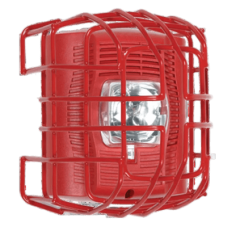 Protector De Rejilla Anti Vandalismo Y Golpes Accidentales, Color Rojo, Para Sirenas/Estrobos/Bocinas System Sensor, Montaje En Superficie, 7.49