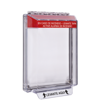 Cubierta Universal Transparente de Bajo Perfil y Texto de Incendio en Español