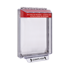 Cubierta Universal Transparente, de Bajo Perfil, Texto de Incendio en Español, Notificación Audible y Visible