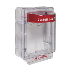 Cubierta Protectora Serie Stopper II® De Policarbonato, Con Bocina, Espaciador Transparente, Montaje en Superficie, Etiqueta Personalizada