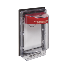 Cubierta Protectora Serie Stopper II® De Policarbonato, Con Alarma, Montaje en Superficie, Interior/Exterior, Etiqueta en Español Cubierta Protectora Serie Stopper II® De Policarbonato, Con Alarma, Montaje en Superficie, Interior/Exterior, Etiqueta en Español