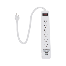 Multicontacto con 6 contactos aterrizados y 2 puertos usb.