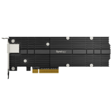 Adaptador Combinado SSD M.2 y 10 GbE | PCIe 3.0 x8 | 2 Ranuras NVMe M.2 22110/2280 | Puerto 10GBASE-T RJ45 | Autonegociación 10/5/2,5/1 Gbps | Compatible con SSD NVMe SNV3000.