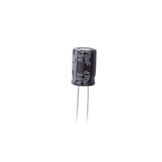Capacitor Electrolítico de Aluminio, Radial de 470 µFd, 25 Vcc, 105 °C, 8  x 15 mm.
