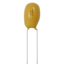 Capacitor de Tantalio de 2200nF , Emplomado sólido de 25 Vcc