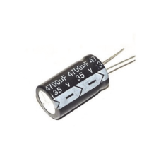 Capacitor Electrolítico de Aluminio, Radial de 4700 µFd, 35 Vcc, 105 °C, 18 x 36 mm.